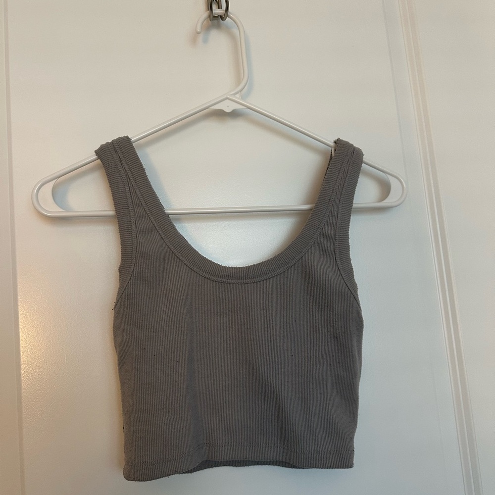 Signature 8 grey cropped tank size S